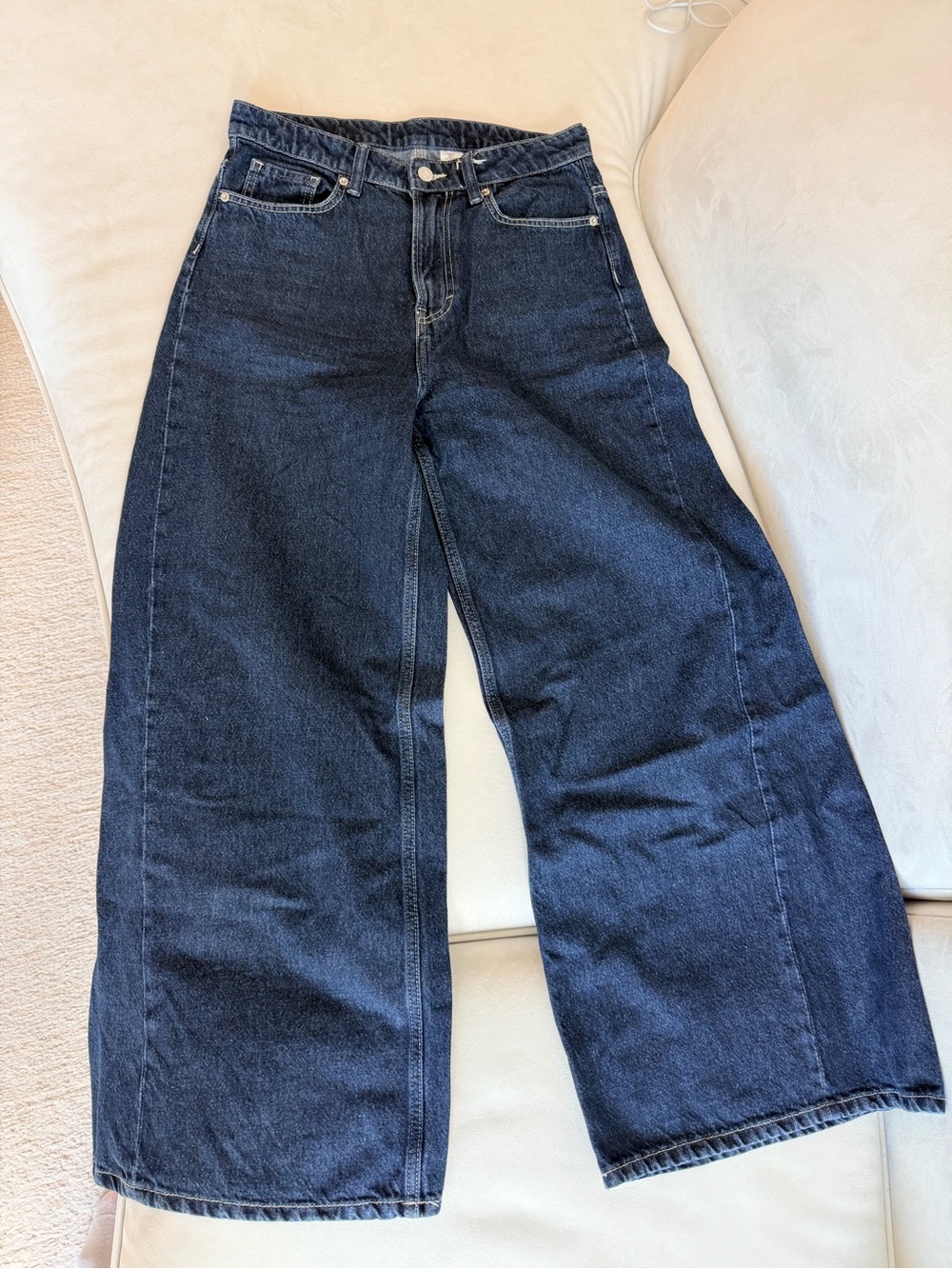 Wide Leg Women Jeans in Dark Blue
